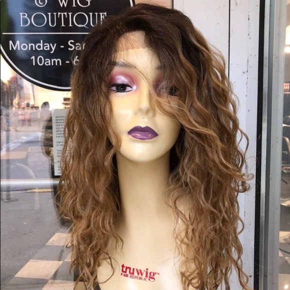 Wig ombré Long curly blonde Lacefront wig …